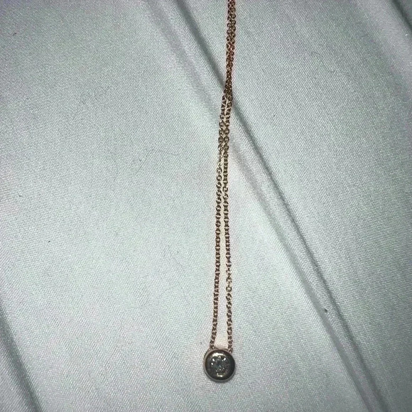 EFFY Rose Gold Necklace Bezel Round Center Diamond Pendant NWT NEVER USED - Picture 7 of 11